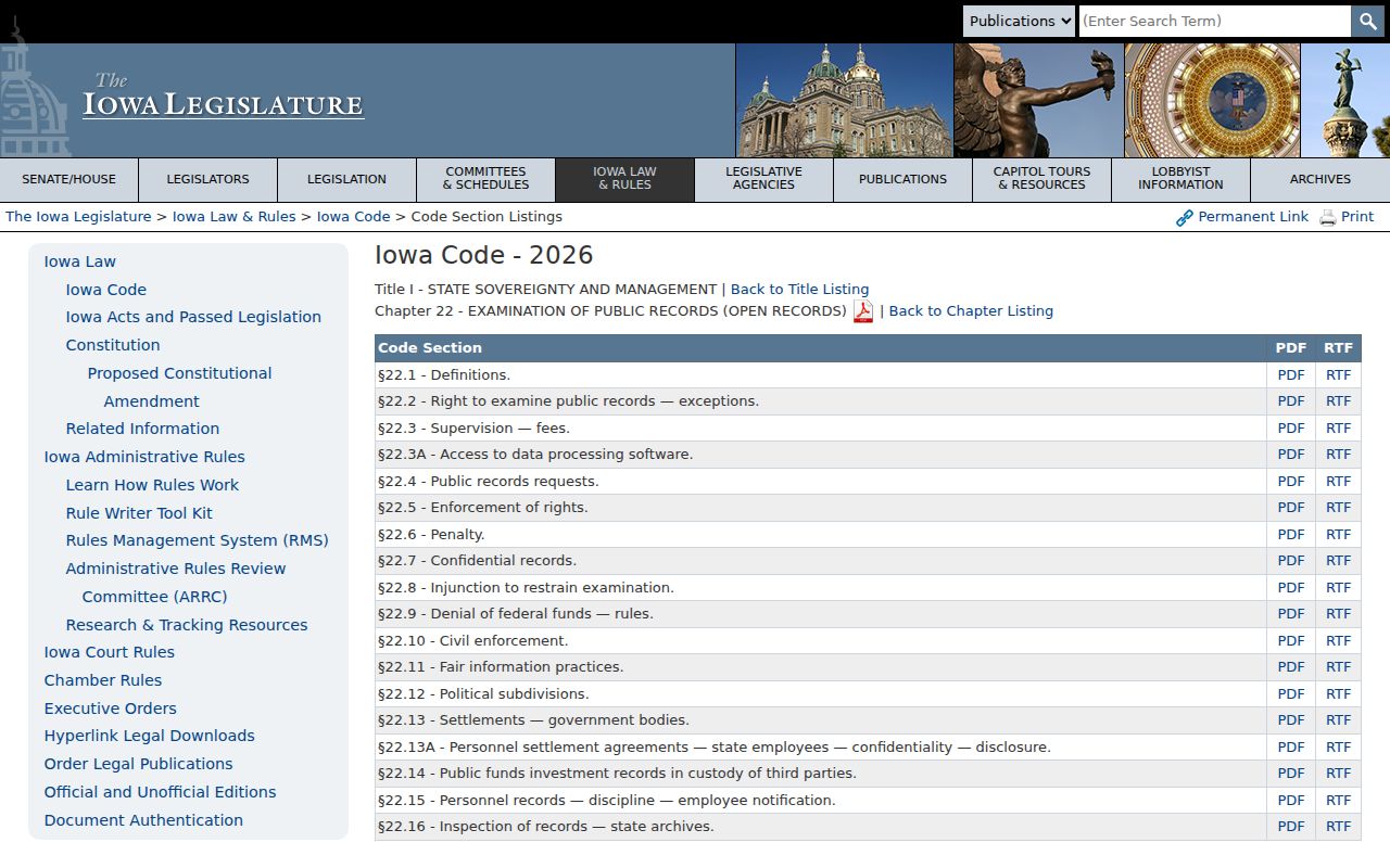 Woodbury County criminal records under Iowa public access law