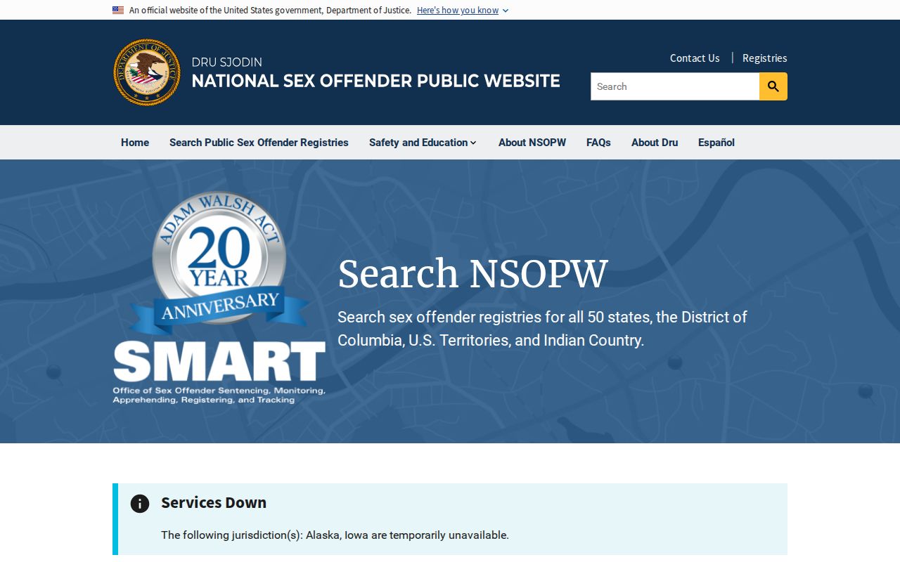 Woodbury County sex offender lookup with national NSOPW search